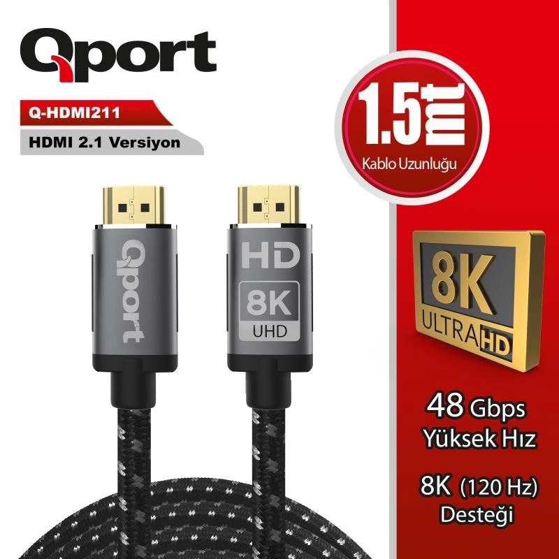 QPORT%20Q-HDMI211%20HDMI%202.1V%208K%20ALTIN%20UÇLU%201.5%20MT%20KABLO
