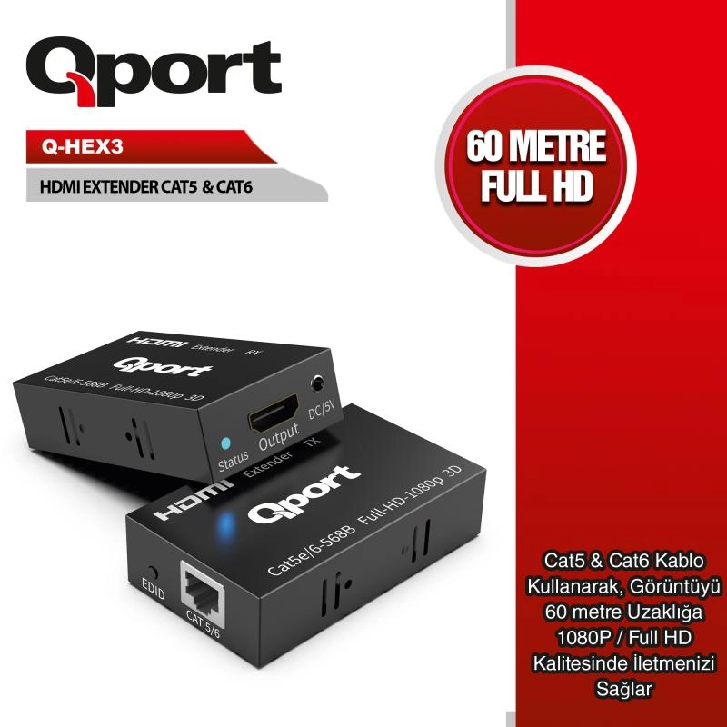 QPORT%20Q-HEX3%20HDMI%20EXTENDER%20CAT6%2060M%202%20LI%20PAKET
