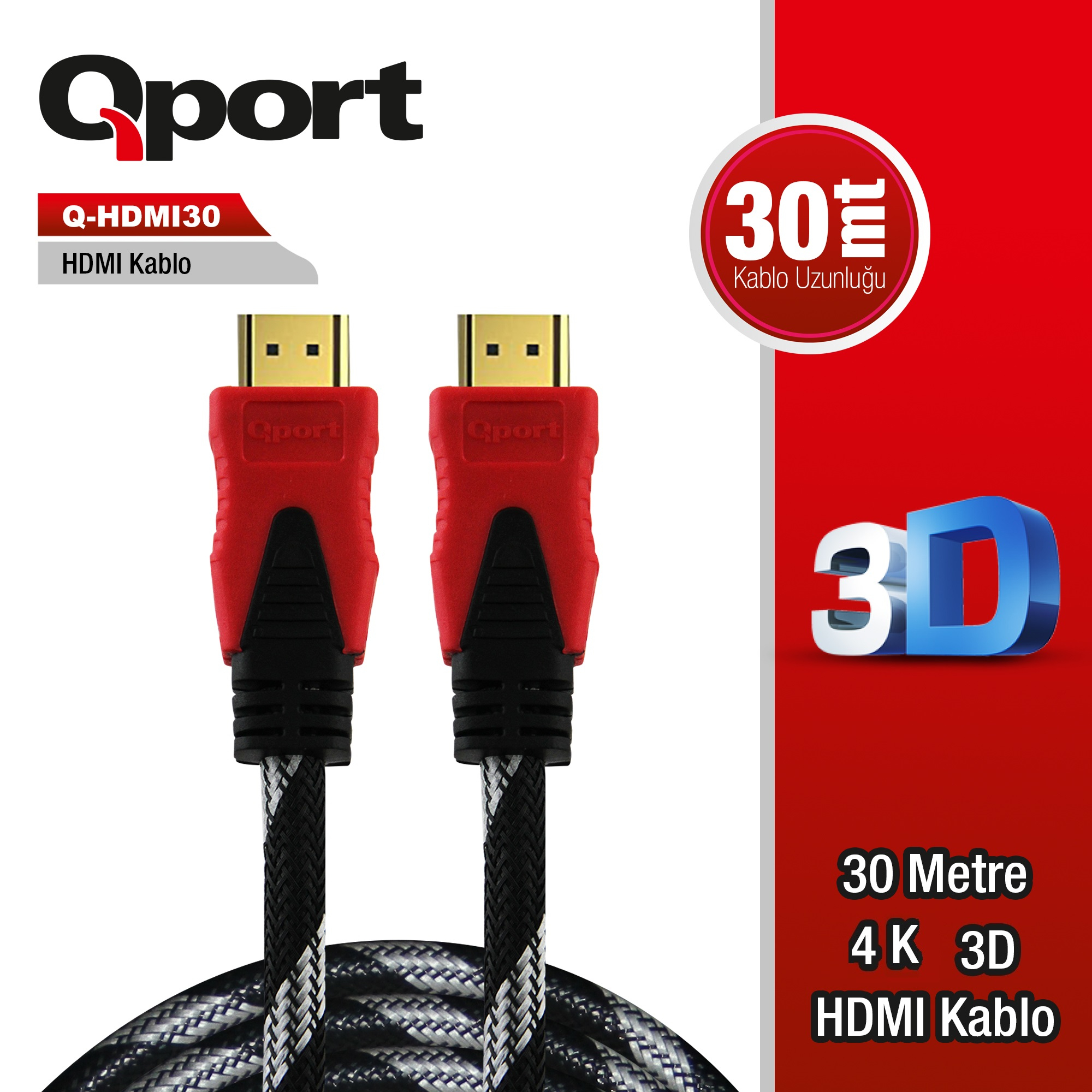QPORT%20Q-HDMI30%20HDMI%201.4%20V%20ALTIN%20UÇLU%20KABLO%2030%20MT