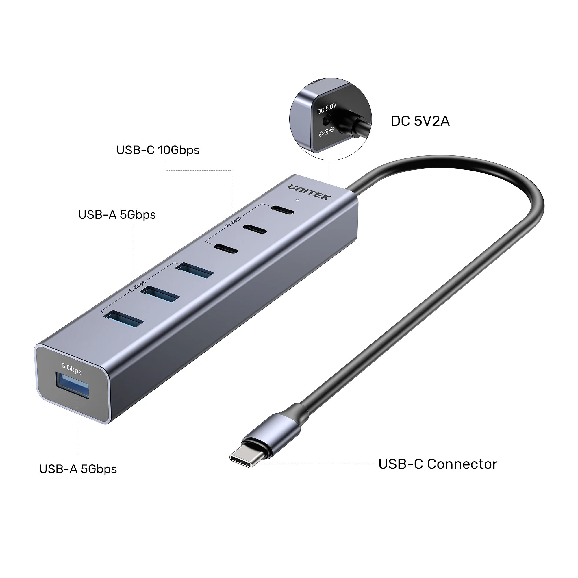 UNITEK%20UHUB%20S7+%207%20IN%201%20UNIVERSAL%20USB%20HUB%20(H1335AGY01-EU)