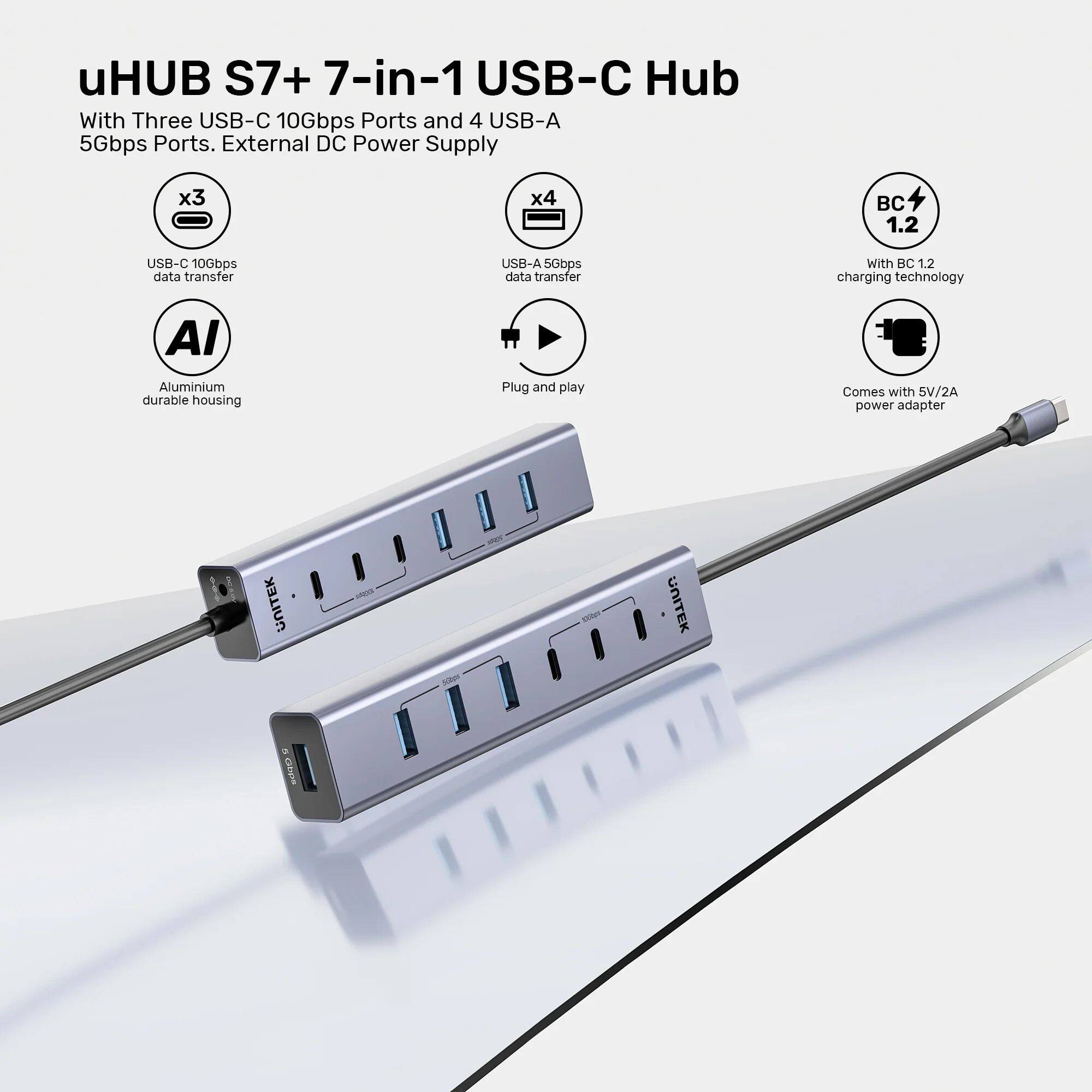 UNITEK%20UHUB%20S7+%207%20IN%201%20UNIVERSAL%20USB%20HUB%20(H1335AGY01-EU)