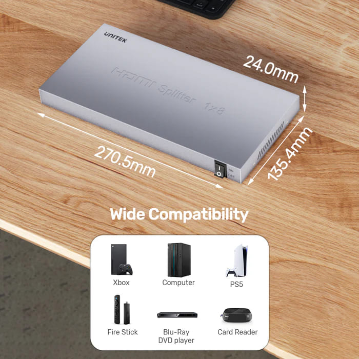 UNITEK%204K%20HDMI%20SPLITTER%201%20IN%208%20OUT%20(V1132A01-EU)