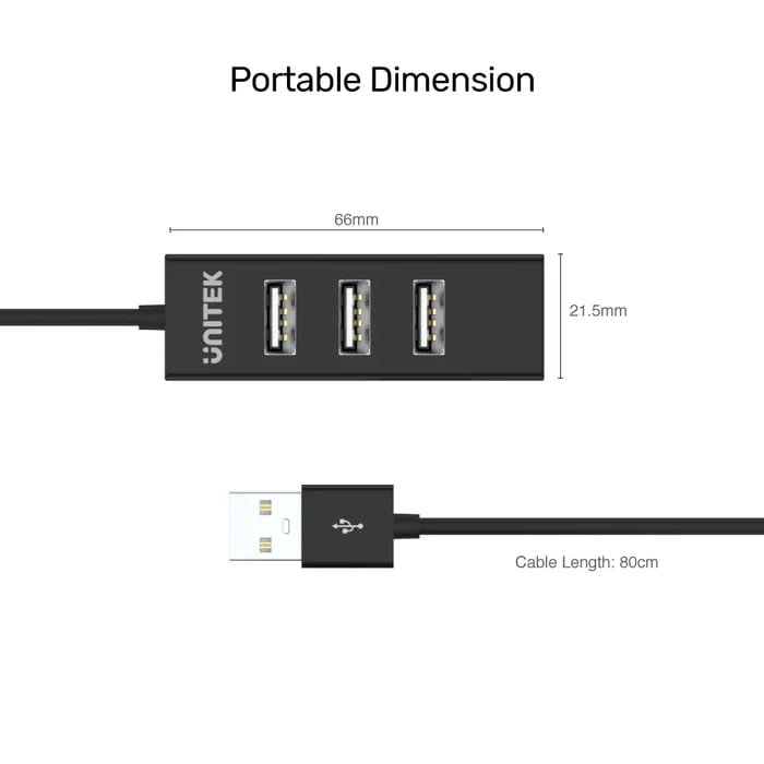 UNITEK%20TYPE-A%20TO%204%20PORT%20USB%20HUB%2080CM%20KABLO(Y-2140)