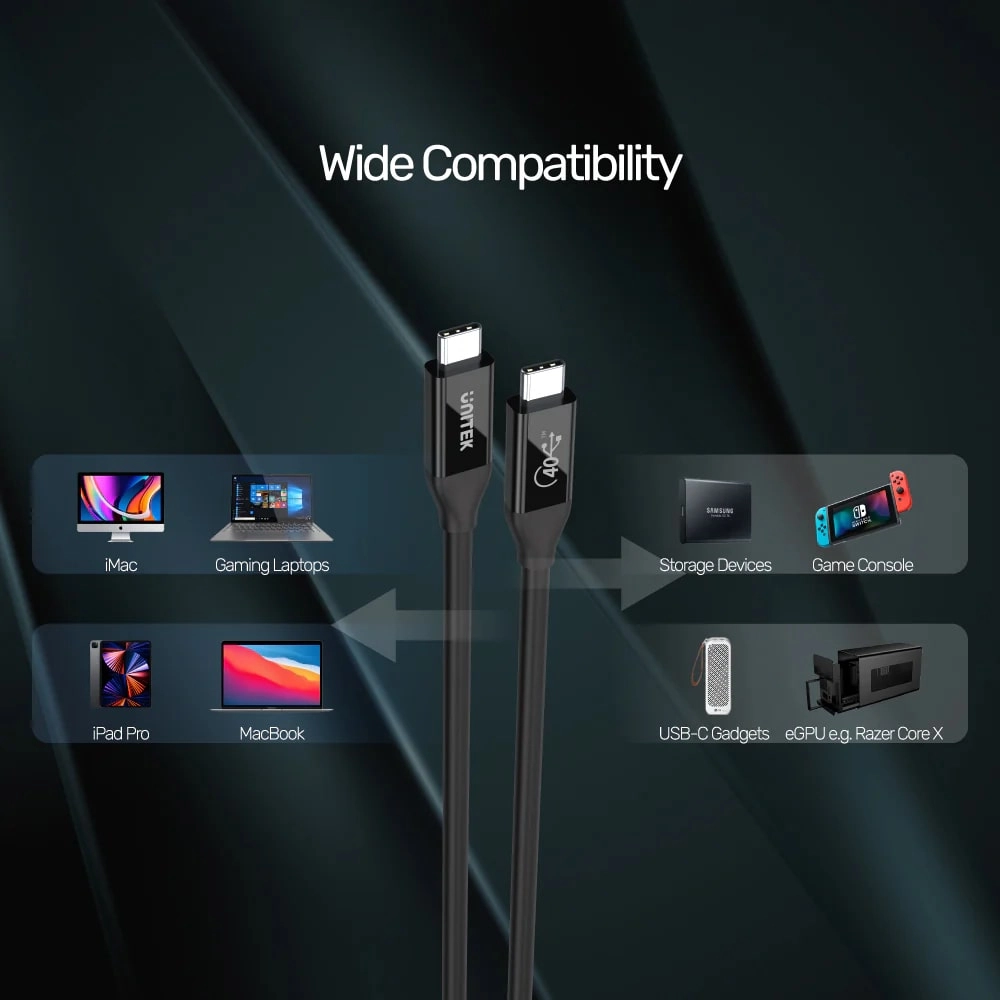 UNITEK%20USB4%20THUNDERBOLT%20KABLO%200.8MT(C14100BK-0.8M)