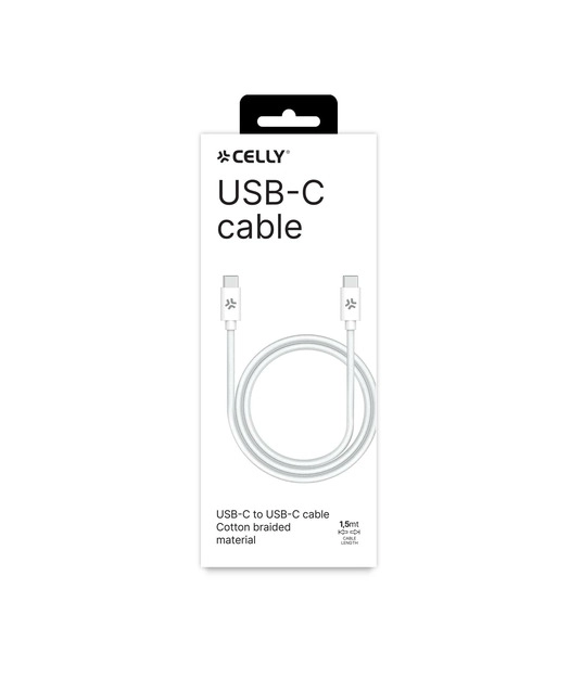 Celly%20USB-C%20to%20USB-C%201.5m%20Cotton%20Örgülü%20Kablo