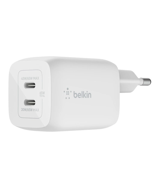 Belkin%20WCH013%2065W%202’li%20USB-C%20PD%20GAN%20Hızlı%20Duvar%20Şarjı%20-%20Beyaz